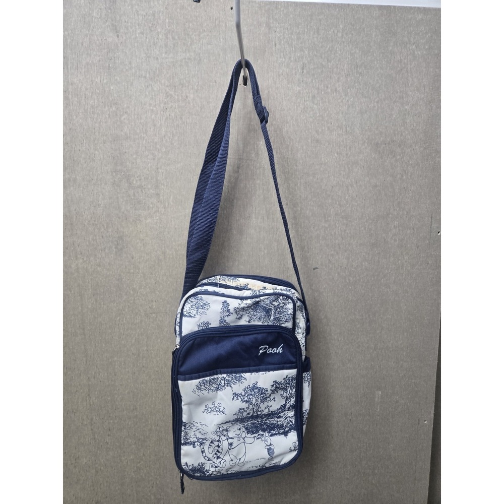 Disney Winnie the Pooh Crossbody Blue Toile Print 1000 Acre Wood Shoulder Bag